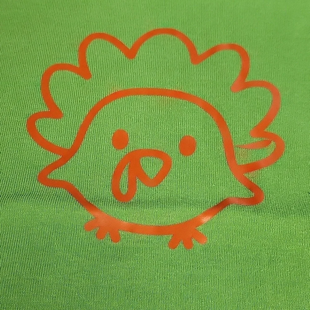 Green Baby Onesie with Orange Baby Turkey 12-18 months